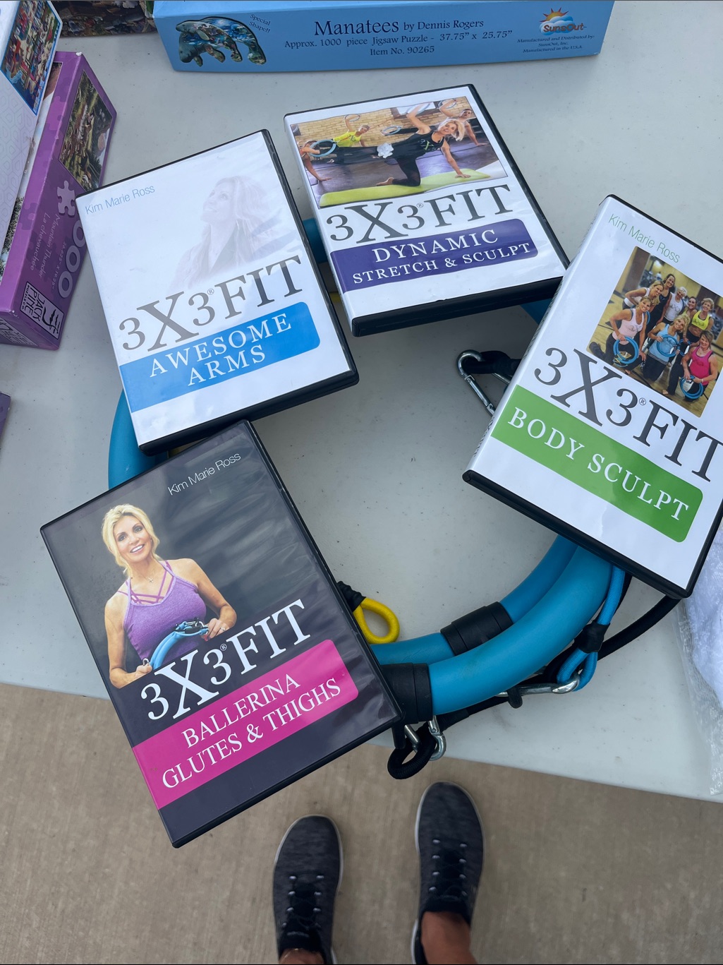 3x3fit Workout Dvd Set With Blue Resistance Ring